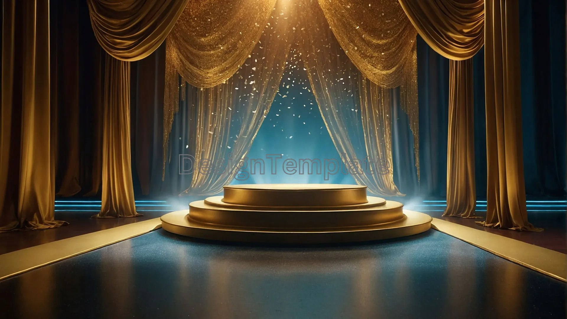 Stage Splendor Fresh Theme Golden Fabric in Photo-Ready Setting image